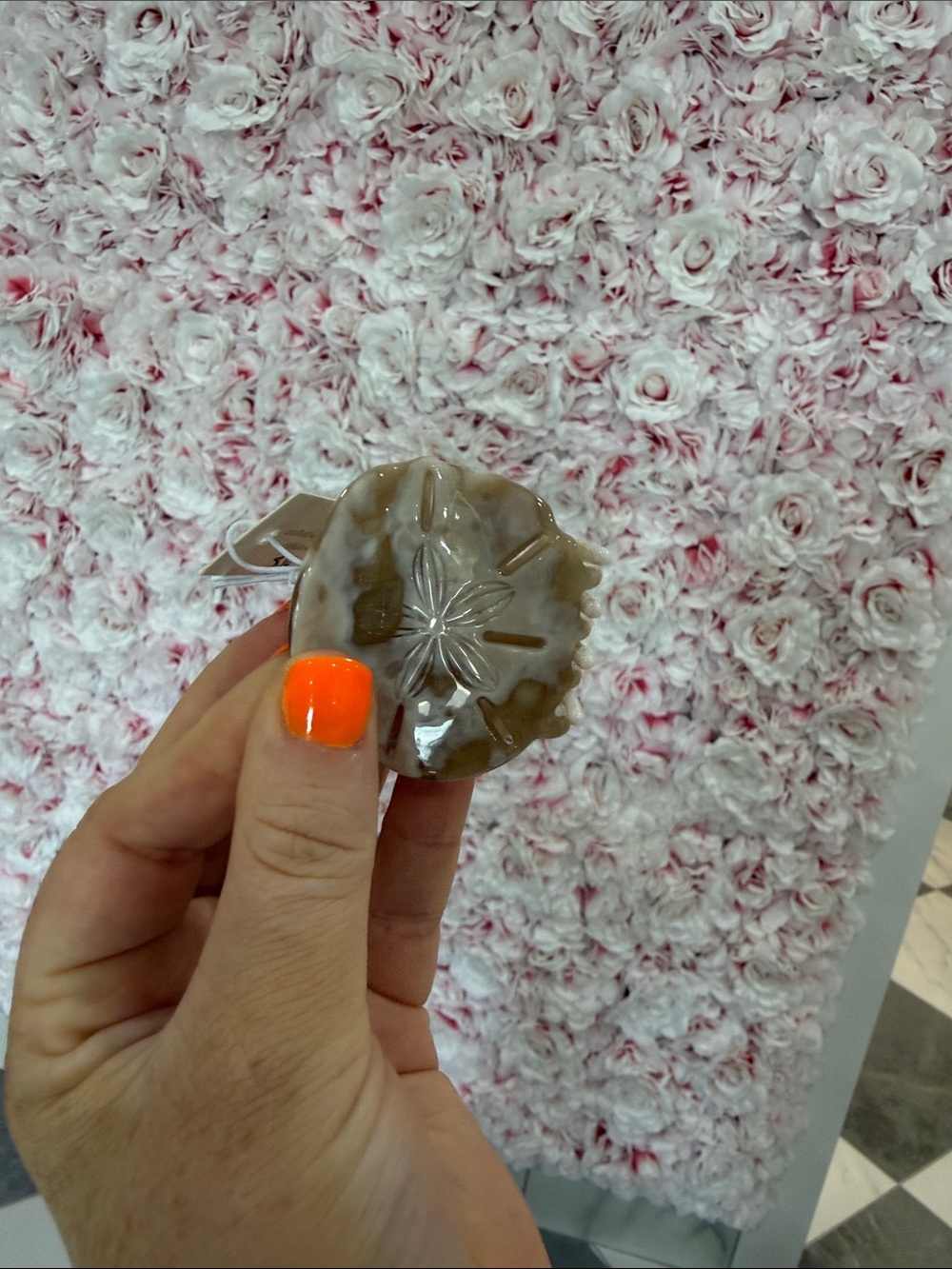 Neutral Marble Floral Hair Claw Clip - Women’s Hair Accessory